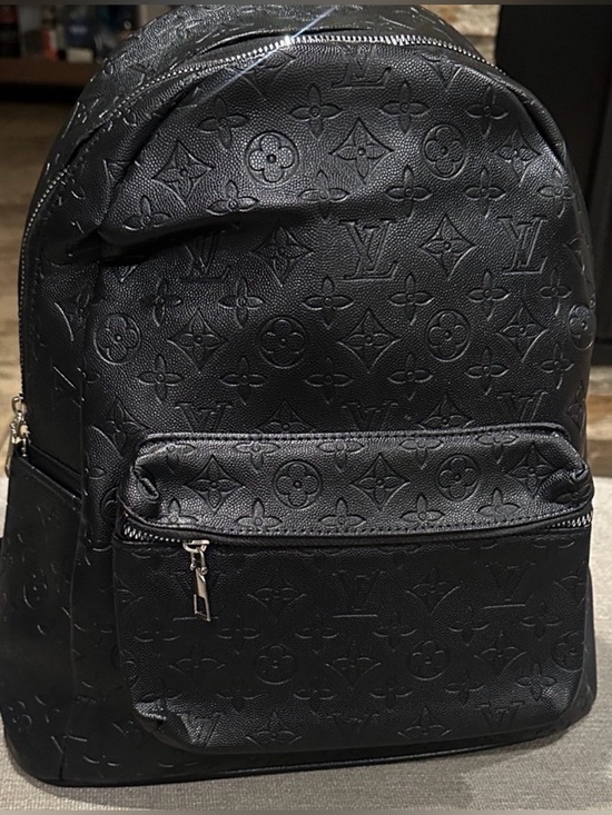 Source Unknown Handbags - Embossed Monogram Black Backpack